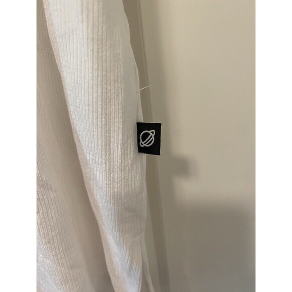 Terez White Women's Size Large Short Sleeve V-Neck T-Shirt Stretchy‎ oversized - Picture 2 of 7